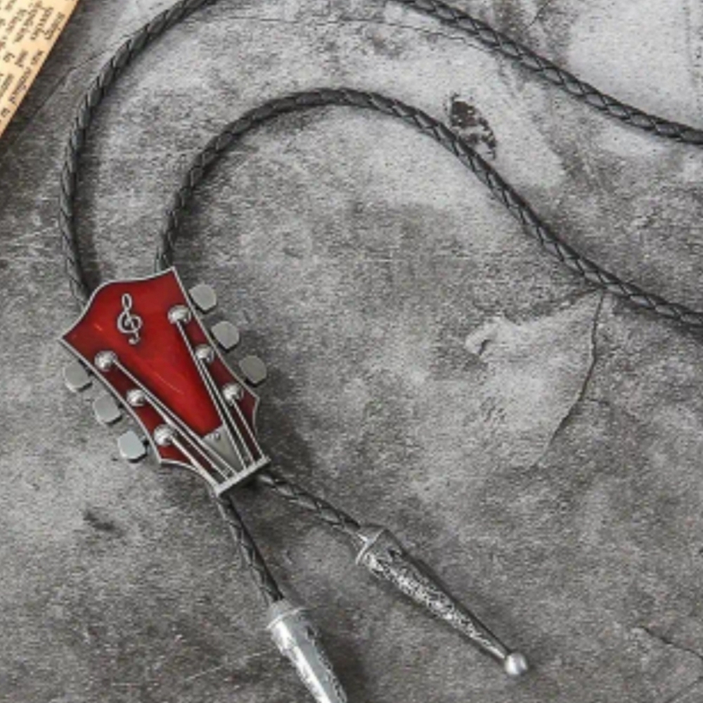 New Guitar country Western Bolo Tie Necklace 39"